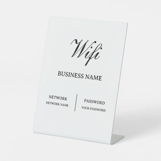 Einfaches Cafe-Wifi-Passwort Sockelschild (Vorderseite)