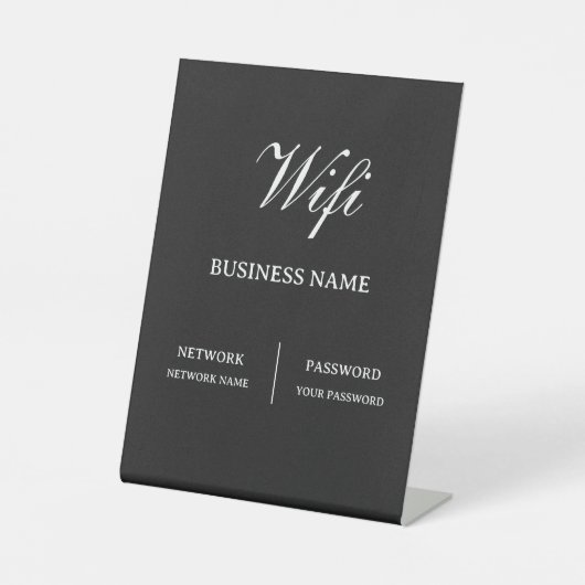 Einfaches Cafe-Wifi-Passwort Sockelschild (Vorderseite)