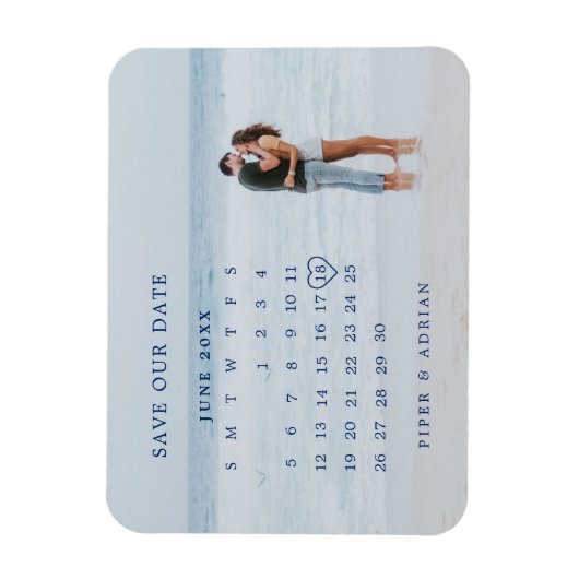 Einfaches Calendar-Foto Hochzeit Sichern des Datum Magnet (Vertikal)