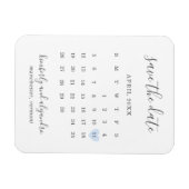 Einfaches Calendar Pastel Blaues Herz Save the Dat Magnet (Horizontal)