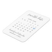 Einfaches Calendar Pastel Blaues Herz Save the Dat Magnet (Linke Seite)