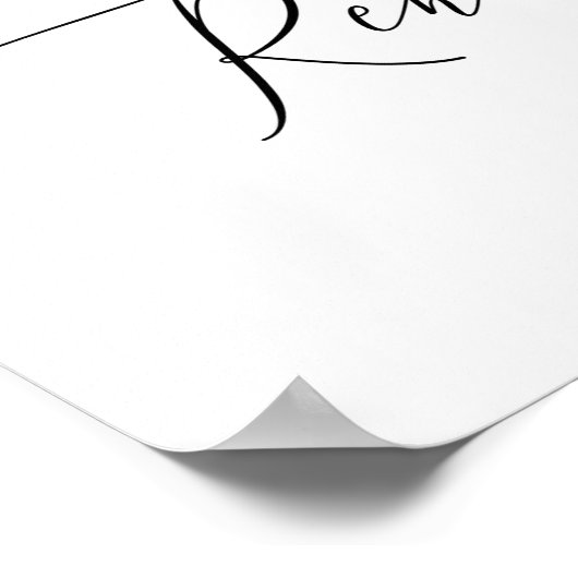 Einfaches Calligraphy Probe Dinner Willkommen Poster (Ecke)