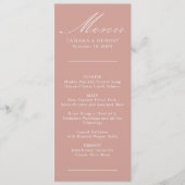 Einfaches Calligraphy Rose Gold Wedding Menu Menükarte (Vorderseite)