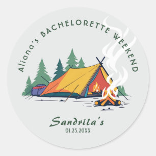 Einfaches Camping Weekend Junggeselinnen-Abschied Runder Aufkleber