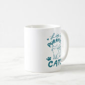 Einfaches Cat Quote Charming Paw Drucken Aquamarin Kaffeetasse (VorderseiteRechts)