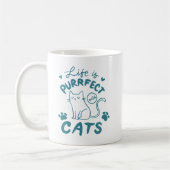Einfaches Cat Quote Charming Paw Drucken Aquamarin Kaffeetasse (Links)