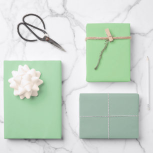 Einfaches Celadon-Apfel-Cambridge-Grün-Töne 3 Nuan Geschenkpapier Set