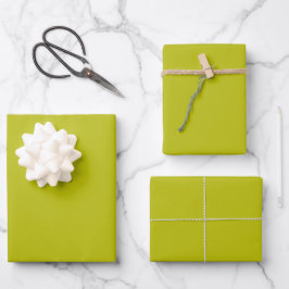 Einfaches Chartreuse Grün Einfarbig Einfache Farbe Geschenkpapier Set