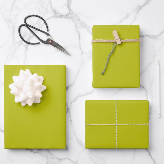 Einfaches Chartreuse Grün Einfarbig Einfache Farbe Geschenkpapier Set (Vorderseite)