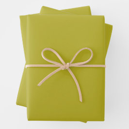 Einfaches Chartreuse-Grün Einfarbig Einfache Farbe Geschenkpapier Set