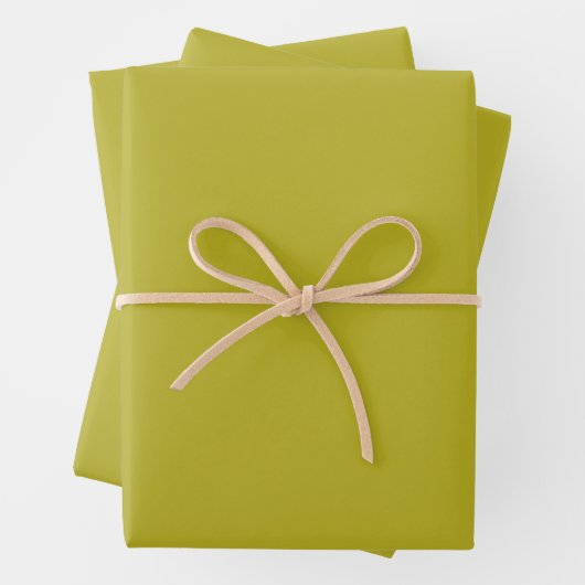 Einfaches Chartreuse-Grün Einfarbig Einfache Farbe Geschenkpapier Set (Beispiel)