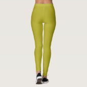 Einfaches Chartreuse Grün Einfarbig Einfache Farbe Leggings (Rückseite)