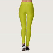 Einfaches Chartreuse Grün Einfarbig Einfache Farbe Leggings (Rückseite)