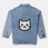 Einfaches Chat-Design Jeansjacke (Rückseite)