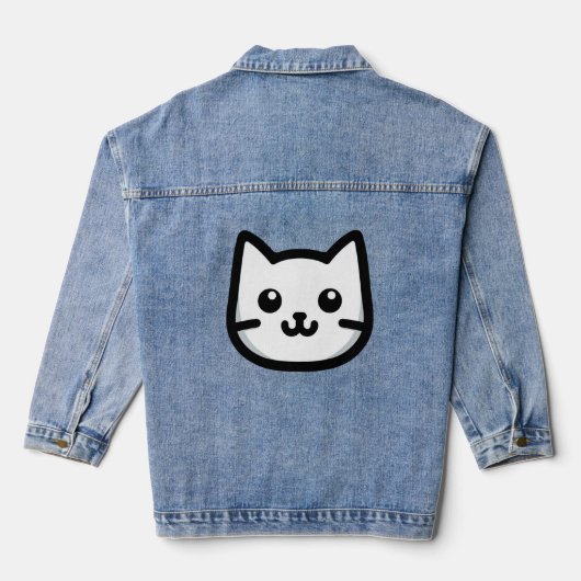 Einfaches Chat-Design Jeansjacke (Rückseite)