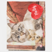 Einfaches Chet Foto Personalisiert Hunde Katze Lov Fleecedecke (Vorderseite)