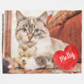 Einfaches Chet Foto Personalisiert Hunde Katze Lov Fleecedecke (Vorderseite (Horizontal))