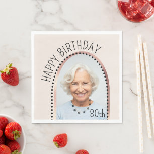 Einfaches Chic 80. Geburtstag Rose Gold Arched Fot Serviette