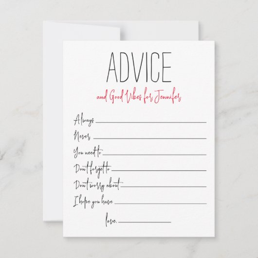 Einfaches Chic Advice Good Vibes Schwarz-weiße Sch (Vorderseite)