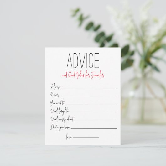 Einfaches Chic Advice Good Vibes Schwarz-weiße Sch (Stehend Vorderseite)