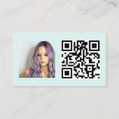 Einfaches chic aquamarines Haar-Make-up-Foto-Logo  Visitenkarte (Rückseite)