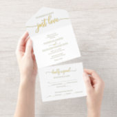 Einfaches Chic Bold Calligraphy Lässig Wedding All-in-One-Einladung (Abreißstreifen)