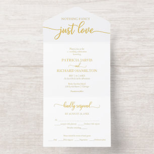 Einfaches Chic Bold Calligraphy Lässig Wedding All-in-One-Einladung