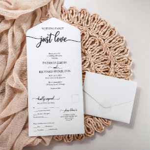 Einfaches Chic Bold Calligraphy Lässig Wedding All In One Einladung