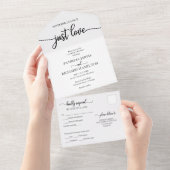 Einfaches Chic Bold Calligraphy Lässig Wedding All In One Einladung (Abreißen)