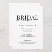 Einfaches Chic Calligraphy-Brautparty Einladung (Vorne/Hinten)