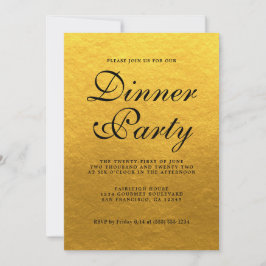 Einfaches Chic Calligraphy Gold Dinner Party Einladung
