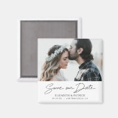 Einfaches Chic Custom Foto Rette unser Date Magnet (Vorderseite/Rückseite)