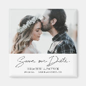 Einfaches Chic Custom Foto Rette unser Date Magnet (Vorne)