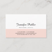 Einfaches Chic Design Rosa Weiß Moderne Visitenkarte (Vorderseite)