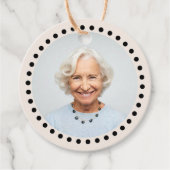Einfaches Chic Editable Polka Dot Foto Geschenk Geschenkanhänger (Vorderseite)
