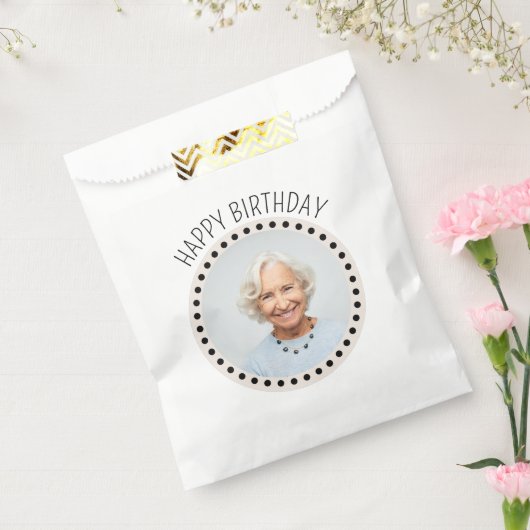 Einfaches Chic Editable Polka Dot Foto Geschenk Geschenktütchen (Versiegelt)