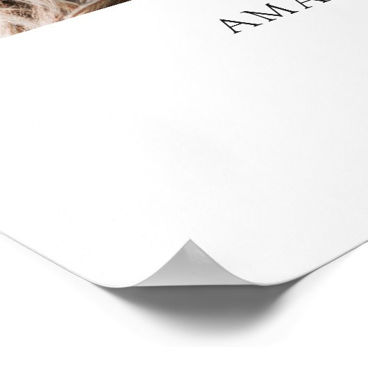 Einfaches Chic Foto Custom Wedding Empfang Willkom Poster (Ecke)