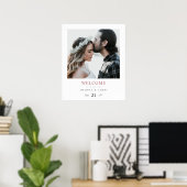 Einfaches Chic Foto Custom Wedding Welcome Poster (Heimbüro)