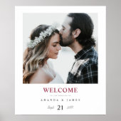 Einfaches Chic Foto Custom Wedding Welcome Poster (Vorne)