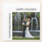 Einfaches Chic Foto Glasuntersetzer (Vorderseite)