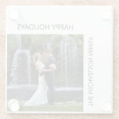 Einfaches Chic Foto Glasuntersetzer (Rückseite)