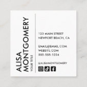 Einfaches Chic Foto Quadratische Visitenkarte (Rückseite)