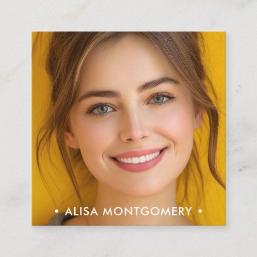 Einfaches Chic Foto Quadratische Visitenkarte (Vorderseite)