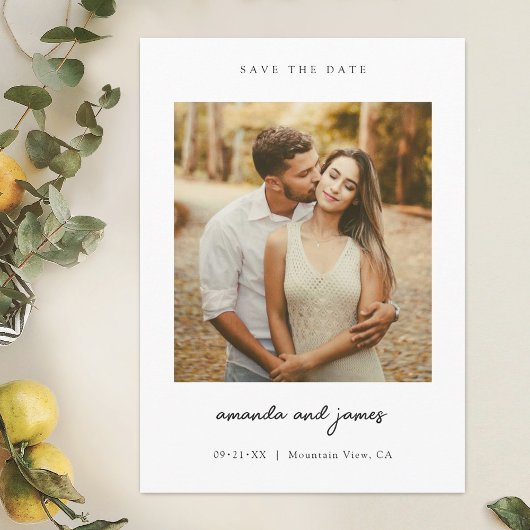 Einfaches Chic-Foto Save the Date laden Vorlage ei