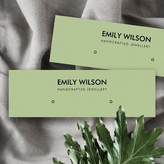 EINFACHES CHIC GREEN KRAFT STUD EARRING DISPLAY LO MINI VISITENKARTE