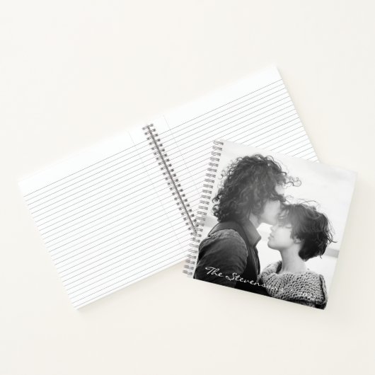 Einfaches Chic Individuelle Name Script Overlay Vo Notizblock (Innenseite)