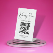 einfaches chic minimale qr Code Hochzeitsmenü Sockelschild