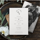 Einfaches Chic Modern Calligraphy Foto Couple Save The Date