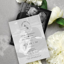 Einfaches Chic Moderne Kalligraphie 2 Fotos Paar Save The Date