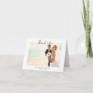 Einfaches Chic Modernes Script Foto Hochzeit Viele Dankeskarte